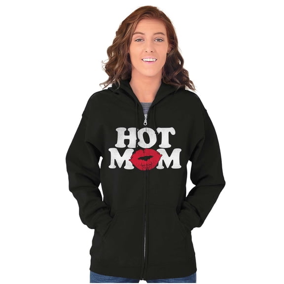 Hot Mom Funny Best Cool Mothers Day Zip Hoodie Sweatshirt Women Brisco Brands S