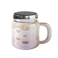 thumbnail image 2 of RRJ Ceramic Mug With Lid, 450ml Insulated Coffee Cup, Candy Pearl Glaze Travel Tumbler, Double Wall Office Tea Cup for Home Kitchen Desk Decor, 2 of 6
