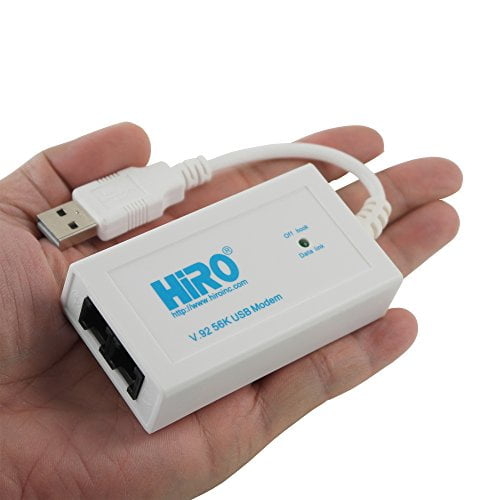 HiRO H50353 V92 56K External USB Data Fax Dial Up Internet Modem Single Port Truly Plug n Play Driverless Installation Built in Driver Windows 10 8.1 8 7 Compatible 