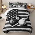 thumbnail image 2 of Erosebridal Billiard Balls Twin Quilt Set, Vintage US Flag Twin Coverlet Set for Men and Women, 2-Piece, 2 of 7
