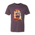 thumbnail image 2 of Wild Bobby, Tiger Growling Colorful Trippy Tie Dye Animal Lover Mens Premium Tri Blend T-Shirt, Vintage Purple, Medium, 2 of 3