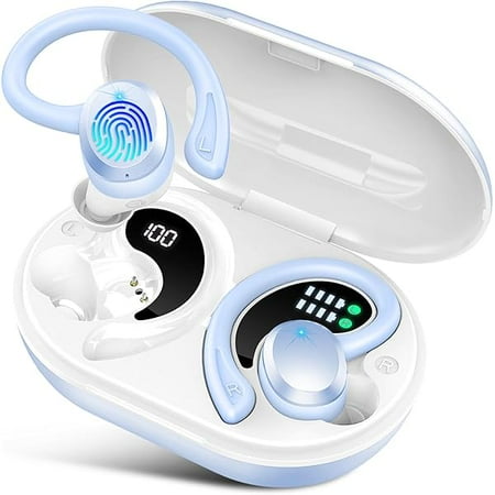 CZ Wireless Earbuds Bluetooth Headphones Sport, 2024 Bluetooth 5.3 Earbuds 14.2mm Driver Stereo Over Ear Buds, 48Hrs Earphones with Earhook, Noise Cancelling Mic, IP7 Waterproof for Android iOS