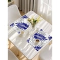 thumbnail image 5 of Blue Leaves Placemats Set of 6, Abstract Modern Geometric Lines Simple Art Placemats for Dining Table, Place Mats for Kitchen Tabletop, Waterproof Wipeable Dining Table Mats Set, 5 of 9