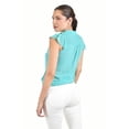 thumbnail image 3 of Blusa con detalle de olan Roman Fashion / Juvenil, 8049 (Menta) verde claro M, 3 of 4