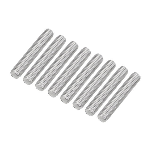 Uxcell Lot de 8 M8 x 45mm Pas 1.25mm Acier Inoxydable 304 Tige Entièrement Filetée