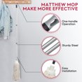 thumbnail image 2 of Matthew Cotton Mop Head,String Mop for Hardwood Floor Cleaning,Super Absorbent Self Wringing Mop,Stainless Steel Spin 54" Handle w/Swivel Hang Cap for Easy Storage(2 Mop Heads w/1 Handle)-Medium, 2 of 6