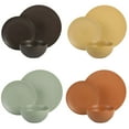 thumbnail image 5 of Gibson Elite Capetown Assorted Color Reactive Glaze Round Stoneware Dinnerware, Black, Yellow, Orange, Green, 5 of 5