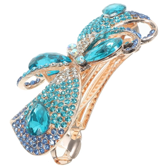 OUNONA  Barrettes for Girls Bow Hair Clips Women Bows Ponytail Miss Blue