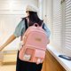 thumbnail image 5 of Mochila escolar informal Mochila de nailon Mochila estilo preppy con varios bolsillos (rosa) Sywqhk Para Estrenar, 5 of 8
