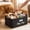 Black, variant on Fabric Storage Organizer Basket with Wooden Handles, Large Pet Toy Storage Bin for Dog Cat Toys Snacks Supplies, Collapsible Fabric Basket for Home Organization, Decorative Pet Storage