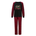thumbnail image 3 of Odeerbi Christmas Pajamas for Family Holiday Plaid Long Sleeve Family Christmas Pajamas Matching Sets Mom Casual Plaid Print Tops Pants Set Two-Piece Sleepwear Xmas PJs Set Black, 3 of 6