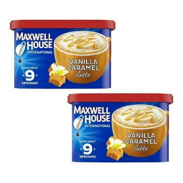 ( 2 Pack ) Maxwell House International Vanilla Caramel Latte Café Style Instant Coffee Beverage Mix, 8.7 Oz. Canister