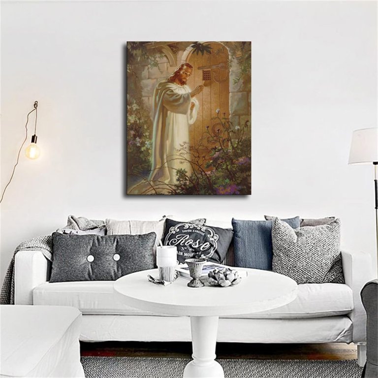 Jesus Is Knocking At The Door Painting Jesus Christ Poster