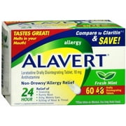Alavert Allergy Relief Non-Drowsy Loratadine Disintegrating 60 ct,2-Pack