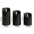 thumbnail image 4 of Velas LED de 3 piezas, luz parpadeante, control remoto, lámpara electrónica con pilas, decoración navideña para el hogar, color negro Vogacara HA002726-02B, 4 of 6