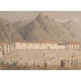 thumbnail image 2 of Alfred Diston 24x19 Black Ornate Framed Double Matted Museum Art Print Titled: Square in the Village of Los Silos, Tenerife (1827), 2 of 5