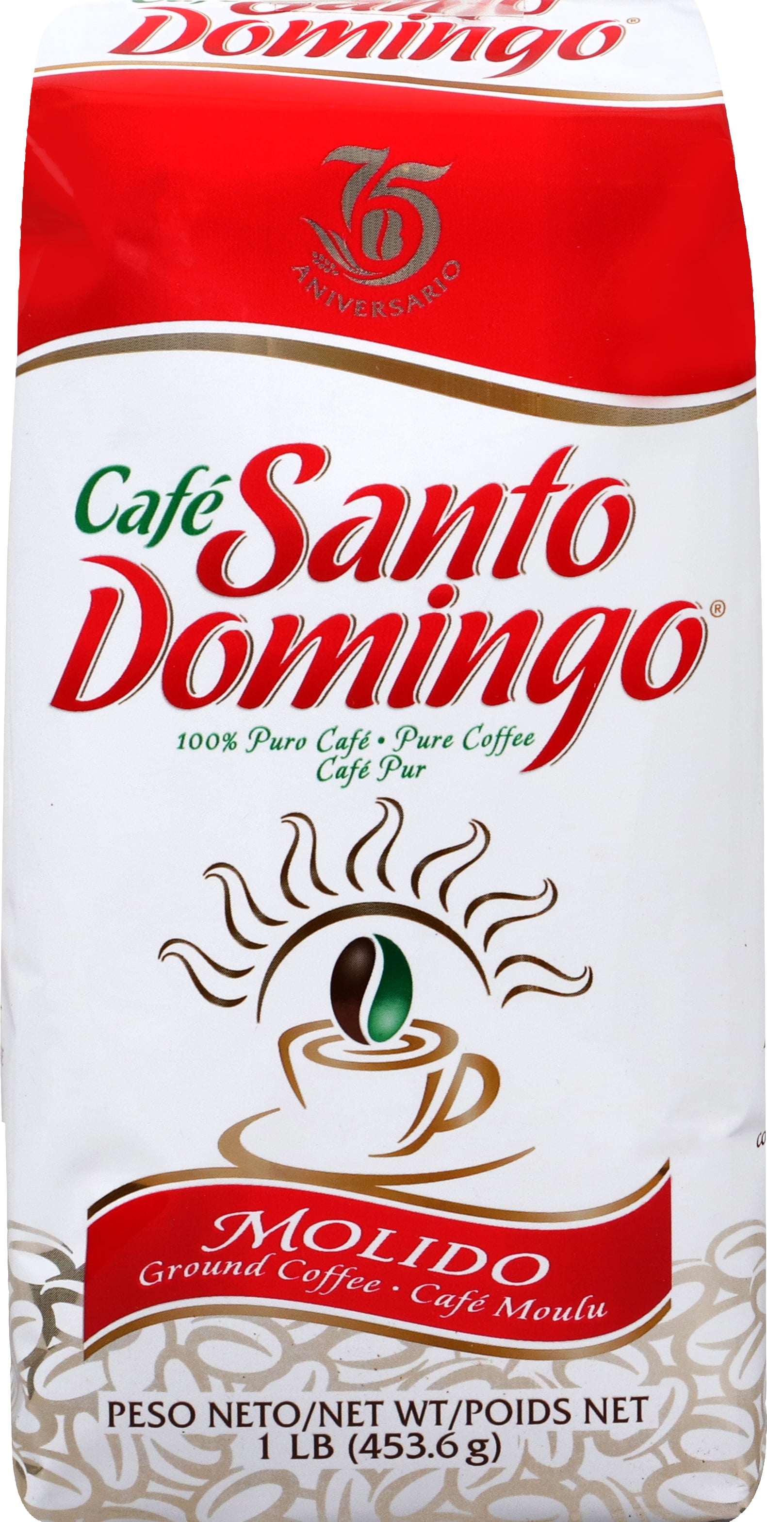 (2 pack) Cafe Santo Domingo Dominican Ground Coffee, 1 lb Bag