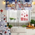 thumbnail image 5 of Blue Snowman Christmas Curtain Valances for Windows, Kitchen Valance Window Treatments Panel 2 Pack, Farmhouse Xmas Snowflake Rod Pocket Short Curtains for Bathroom Bedroom 60 x 18 Inch, 5 of 8