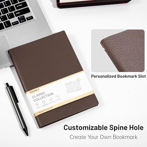Quivanta Lined Journal Notebook for Men & Women,176 Pages A5 Medium Size, Softcover Leather Journals for Writing, College Ruled Notebook for Work & School, 100 GSM Thick Paper (5.7'' x 8.3'') (Taupe)