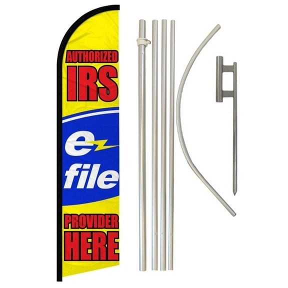 E-File Windless Banner Flag & Pole Kit