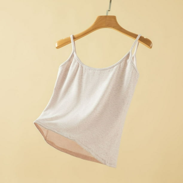 Ropa interior térmica para mujer, otoño e invierno, camiseta térmica de tirantes con cuello redondo y forro polar suave, sin mangas, de poliéster.