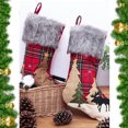 thumbnail image 3 of Con Puños Grandes De Felpa, Calcetines A Cuadros, Bolsa De Regalo Para Árbol De Navidad, Decoración Del Hogar, Feliz Año Nuevo 2021 Monstrate HA040074-02, 3 of 6