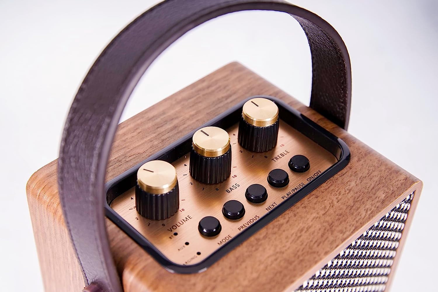 Fuse Audio Rad-Andle-Br Andle Vintage Retro Bluetooth Speaker with Vegan Leather Handle - Brown