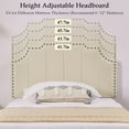 thumbnail image 5 of VECELO Twin Upholstered Platform Bed Frame, Height Adjustable Nailhead Trim Headboard, Easy Assembly/No Box Spring Required, Beige, 5 of 7