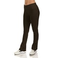 thumbnail image 2 of SR Women's Cotton High Waist Straight Leg Active Yoga Workout Pants (Size: XS-5X), Small, Brown, 2 of 5