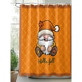 thumbnail image 2 of Fsddascl Christmas Gnomes Shower Curtain Set - 72" x 78" Washable Bathtub Curtain with 12 Hooks, Winter Xmas Snowflakes Textured Orange Waterproof Fabric Stall Shower Curtains for Bathroom/Bathtub, 2 of 6