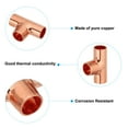 thumbnail image 3 of Uxcell 18mm ID 1mm Thick Tee Copper Fitting, 1pcs 99.9% 3 Way Pure Copper Pipe Fitting Sweat Solder Tube Connector, 3 of 5