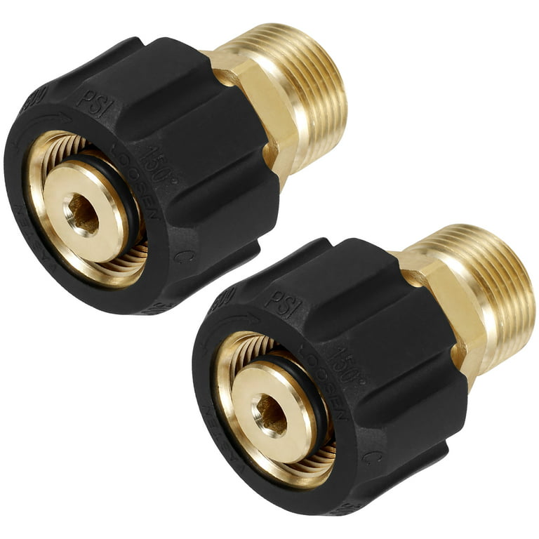 BUTORY 2Pcs Pressure Washer Hose Adapter Brass M22 15mm Female to