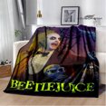 thumbnail image 3 of Horror movie B-Beetlejuice blankets Flannel Warm blanket Soft and comfortable blanket Travel Blanket bed linings Birthday Gift, 3 of 5