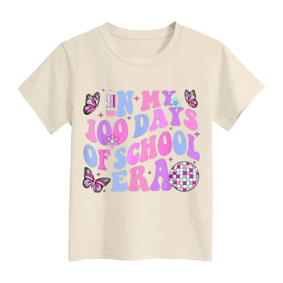100 Days of School Shirt for Boys Girls Kids Kindergarten Happy 100th Day of School T-Shirt Celebration Gifts Top 2025 100% Cotton
