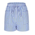 thumbnail image 6 of Women's Denim Shorts Women'S Summer High Waisted Casual Beach Wide Leg Vertical Striped Shorts, Women's Shorts L, 6 of 7