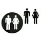 thumbnail image 3 of Letreros para baños para hombres y mujeres, autoadhesivos, acrílicos, para puerta de baño Negro, 3 of 7