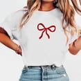 thumbnail image 2 of Erwazi Womens Short Sleeve Crew Neck Valentine T Shirts Bow Printed Tee Tops, 2 of 5