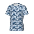 thumbnail image 5 of Vsdgher Blue Shells Print Men's Dry Fit Mesh Athletic Shirts Moisture Wicking Tennis T-Shirt Tops, 5 of 9