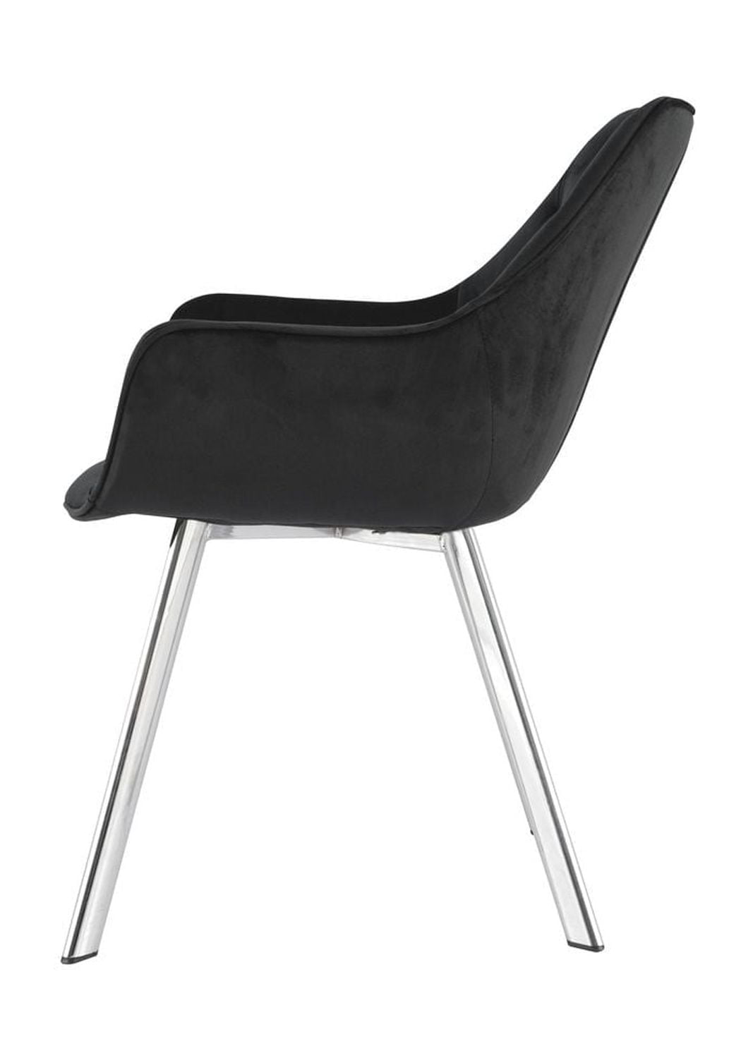 Topline Home Furnishings Dining Arm Chair, Velvet & Chrome Legs