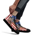 thumbnail image 5 of Barrel Racing Barrel Racing American flag High Top Canvas Shoes Sneakers Black Size 8.5, 5 of 7