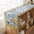 thumbnail image 6 of Table Runners 72 Inches Long Dress Scarves, Sunflowers Trucks Farmhouse Kitchen/Dining Table Runner, Coffee Tablerunners, Spring Farmhouse Eucalyptus Teal Wood 16x72 Inch, 6 of 9