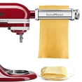 thumbnail image 3 of Pasta Maker Attachment Set for KitchenAid Stand Mixers,Stainless Steel Pasta Sheet Roller,Spaghetti & Fettuccine Cutters Accessories plus Dough Scraper as Gift, 3 of 5