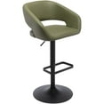 thumbnail image 3 of Modern Swivel Bar Stools, Adjustable PU Leather Counter Bar Chairs with Footrest for Kitchen Island Dining Room, 3 of 11