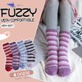 thumbnail image 2 of Womens Fuzzy Socks Slipper Soft Cabin Fleece Cozy Fluffy Stocking Stuffers, 2 of 7