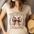thumbnail image 4 of Touchdown Football Club Shirt | Brown Bow Game Day Tee for Women, Navy, Size XL, 4 of 6