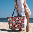 thumbnail image 6 of Balery Skull and Roses Beach Travel Bag - Water-Resistant, Large Capacity Lightweight Tote with 7 Pockets for Women and Men - Perfect for Beach, Pool, Gym, and Travel, 6 of 7