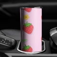 thumbnail image 3 of 20 OZ Tumbler Strawberry Insulated Coffee Mug with Lid and Straw,Stainless Steel Vacuum Insulated Insulated Tumbler Gifts for Fathers Husband, 3 of 7
