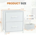 thumbnail image 5 of MCQ Set of 2 Nightstand, 2-Drawer Fabric Storage Dresser for Bedroom, Bedside Table, Storage Furniture for Adults, White, 5 of 7