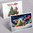 thumbnail image 3 of Merry Christmas and Happy New Year Santa Manx Holiday Xmas Winter 7x5in Folded Greeting Card Cat Lover Kitten Owner Gifts Single Note Card with Envelope - 00024, 3 of 5