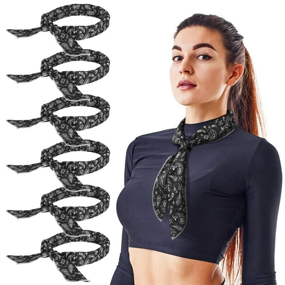 6 Pack Cooling Neck Wraps Cooler Ice Wrap Scarf Bandanas for Summer Women Men Walking Riding Outdoor